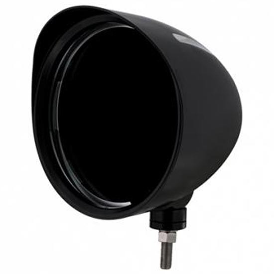 Black Billet Style Groove Headlight Housing with Visor for Peterbilt 359, 378, 379, 388, 389 – part number 01-160600027, photo 1 of 4
