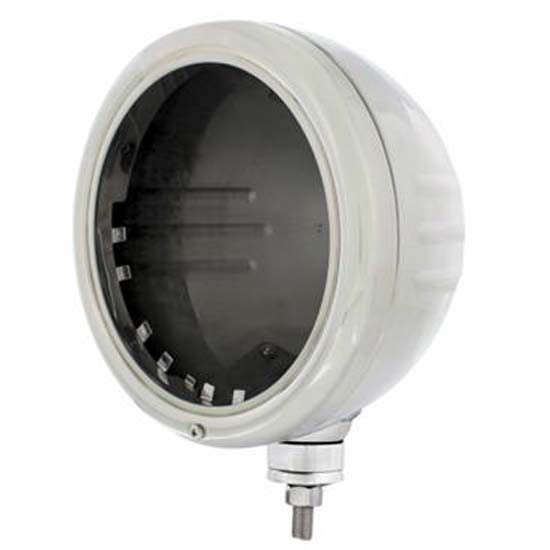 Stainless Steel Classic Headlight Housing with Embossed Strip for Peterbilt 359, 378, 379, 388, 389 – part number 01-160600054, photo 1 of 3