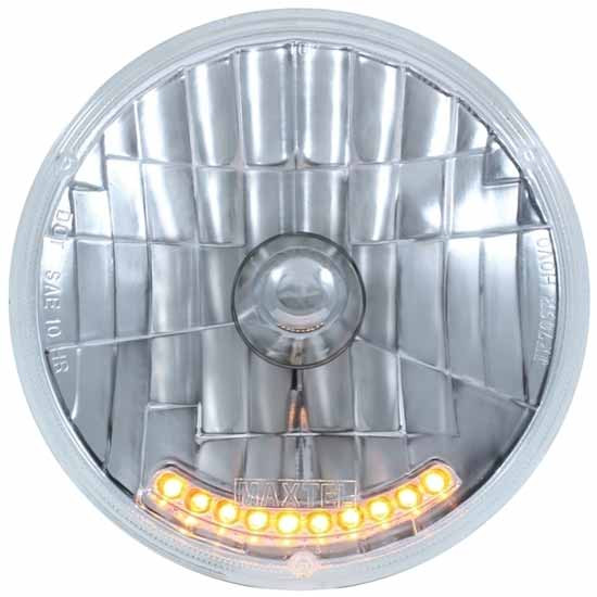 7 in. Round Crystal Headlight with Halogen Bulb and 10 Auxiliary LED Position – part number 09-1606085, photo 1 of 2