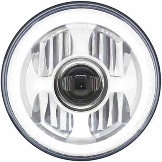 7 in. Round LED Projection Headlight with Dual Function Halo Ring – part number 09-1606205, photo 1 of 4