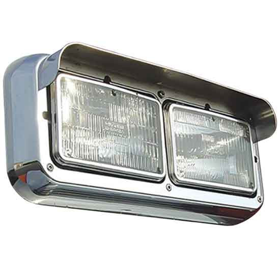 Turnpike Truck Trim Stainless Steel Drop Visors for Dual Square Headlights – part number 29-16060001