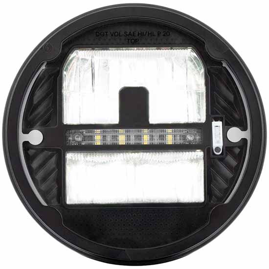 7 in. Ultralit Heated LED Round Headlight with White Position Light – part number 29-16060023, photo 1 of 4