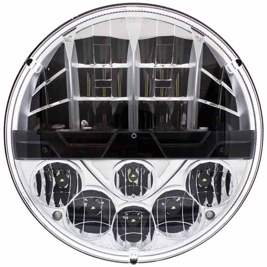 7 in. Round High Power LED Headlight with 500 Lumen Low Beam, 950 Lumen High Beam – part number 29-160600352, photo 1 of 4