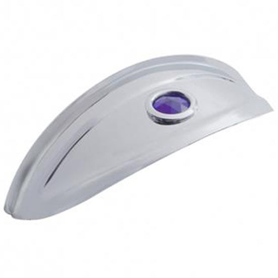 7 in. Stainless Steel Headlight Visor with Blue Glass Dot – part number 29-160600384