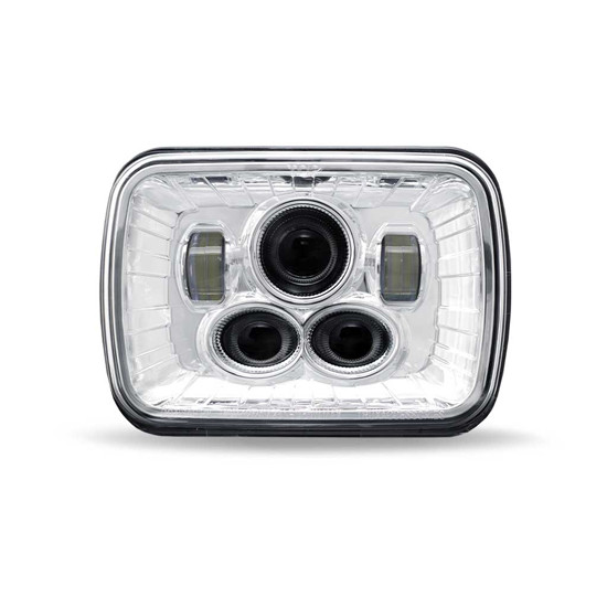 5 × 7 in. Chrome Blue Backlit LED Reflector Projector Headlight – part number 29-16060070, photo 1 of 4