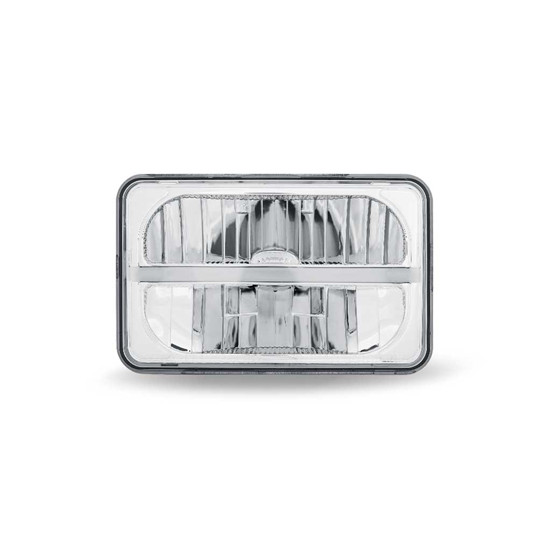 4 × 6 Chrome High Beam LED Reflector Headlight with Glow Position LED Accent – part number 29-16060073, photo 1 of 4