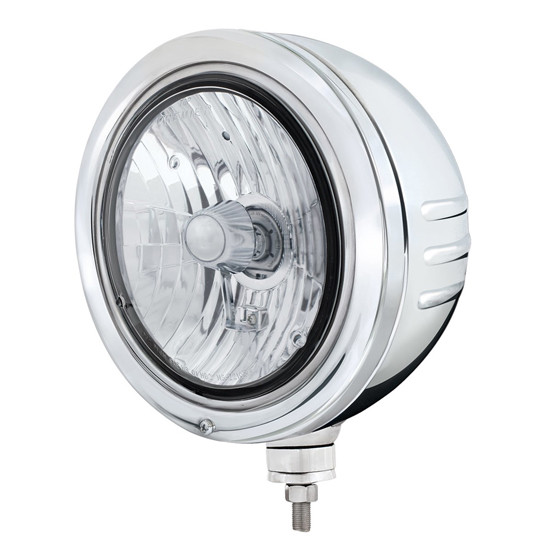 Stainless Steel Bullet Embossed Stripe Crystal H4 Halogen Headlight – part number 29-16060278, photo 1 of 2