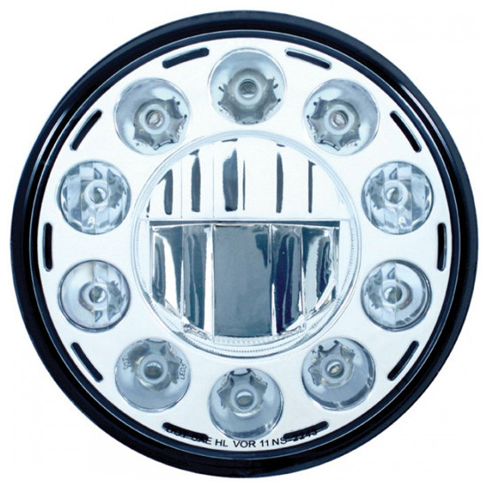 7 in. Round 11 Diode Chrome Crystal High Power LED Headlight – part number 29-160614, photo 1 of 3