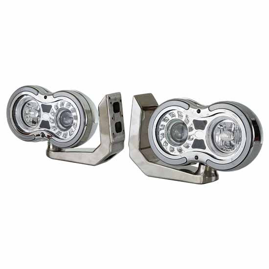 Retro Projection Headlight Assembly Driver/Passenger Side with Amber Marker & Turn Signal LED Halo Accents for Peterbilt – part number PPR_200715