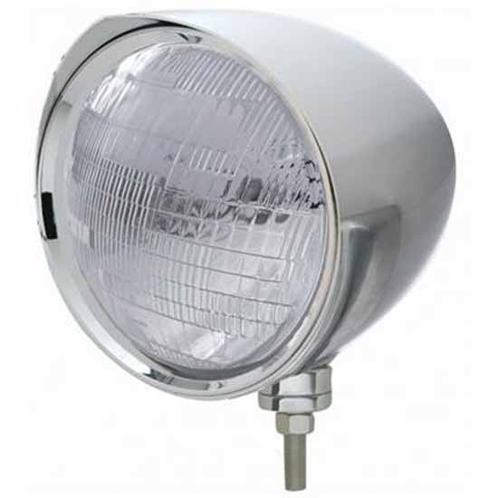 7 in. Chrome Billet Style Chopper Halogen Headlight with Seal Beam – part number PPR_201336