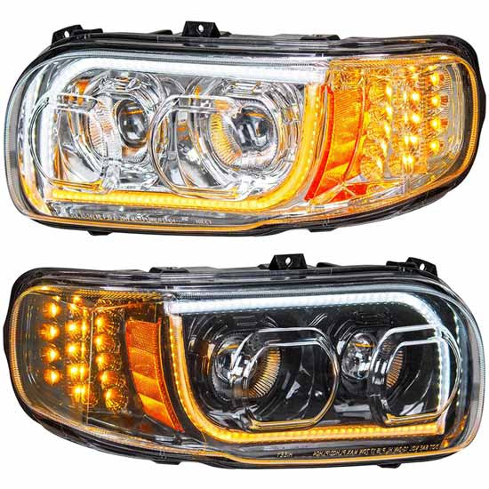 Headlight with LED Turn & Position Light, Driver/Passenger Side for Peterbilt 388, 389, 567 – part number PPR_203409