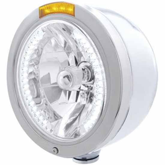 S.S. Bullet Half Moon Headlight with H4 Bulb, 34 Diode Position Light, 4 Diode LED Turn Signal – part number PPR_203988