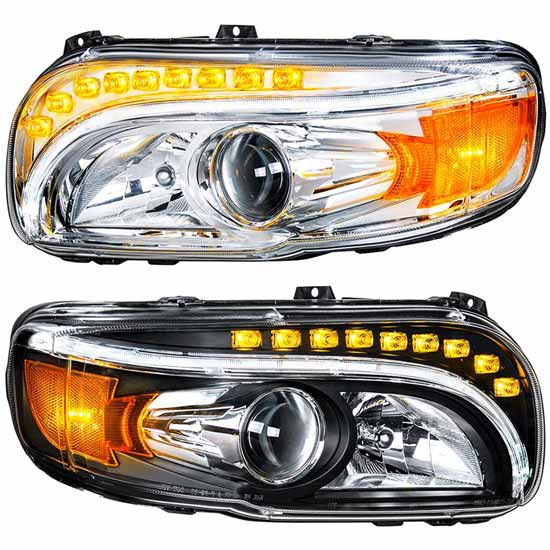 Halogen Projection Headlight with LED Daytime Running & Turn Light for Peterbilt 388, 389 & 567 – part number PPR_204186