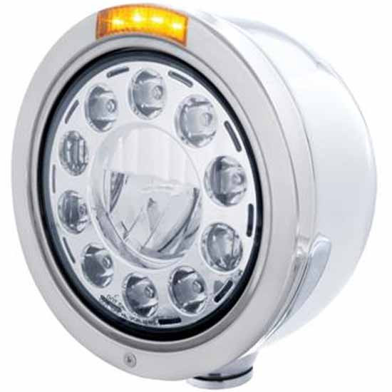 Stainless Steel Bullet Half Moon 11 High Power LED Headlight with 4 LED Light – part number PPR_204529