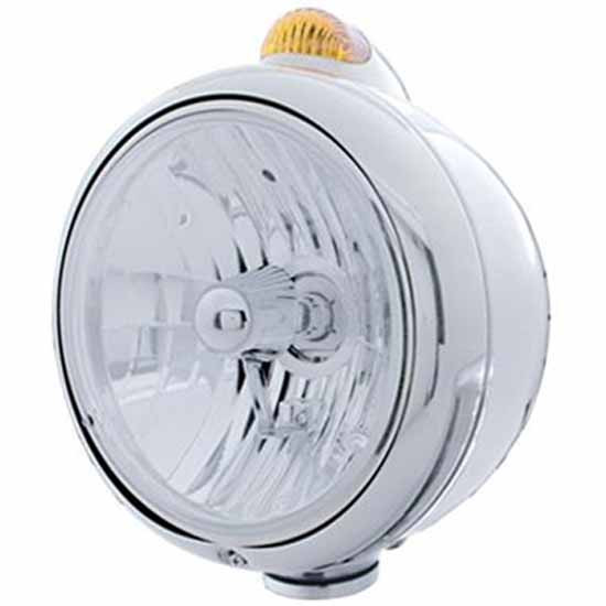 Stainless Guide 682-C Headlight with H4 Crystal Halogen Bulb, 5 Amber LED Dual Function Signal Light – part number PPR_204580