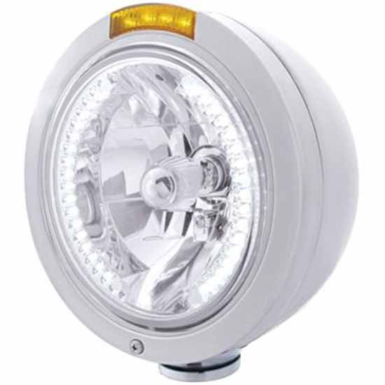 Stainless Steel Bullet Classic H4 Headlight with White LED & Signal – part number PPR_204591