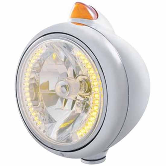 Stainless Steel Guide 682-C H4 Headlight with 34 Diode Position Light, Vintage 5 Diode Turn Signal – part number PPR_204662