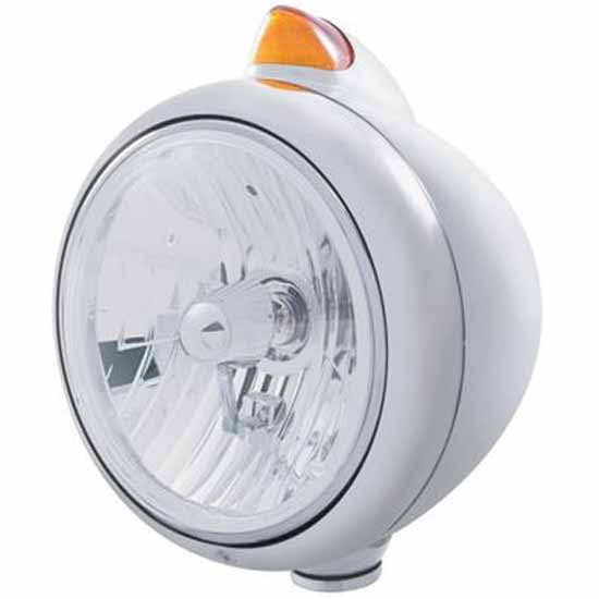 Chrome Guide 682-C Headlight with Crystal H4 Halogen Bulb, 5 Diode Original Style Signal Light – part number PPR_204668
