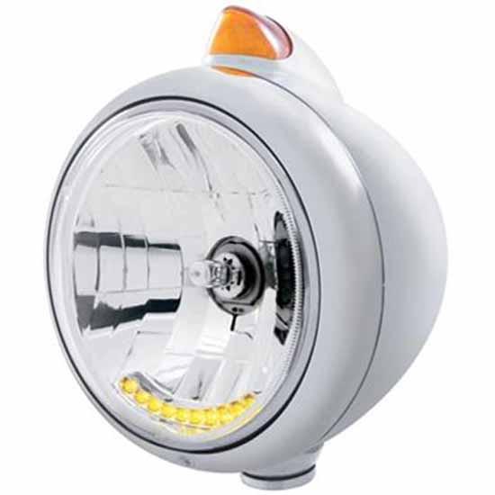 Chrome Guide 682-C Halogen Headlight with 10 Diode Amber LED Accent Light & Original Style Signal Light – part number PPR_204671