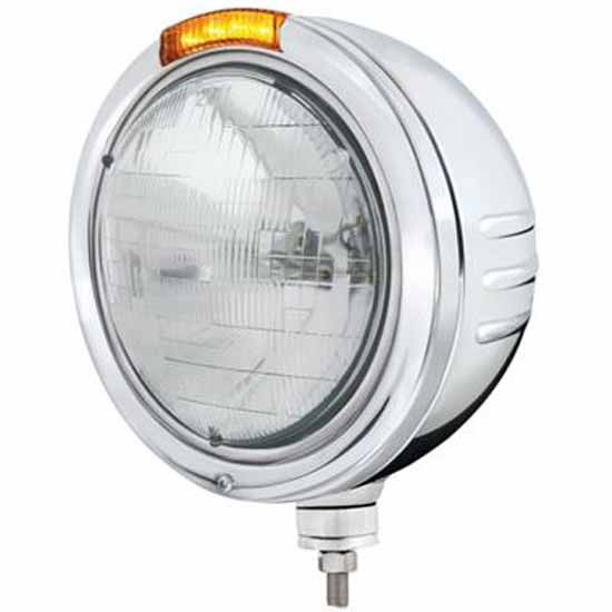Stainless Steel Bullet Stripe Headlight with H6024 Bulb, 4 Diode Top Dual Function Signal Light – part number PPR_204688