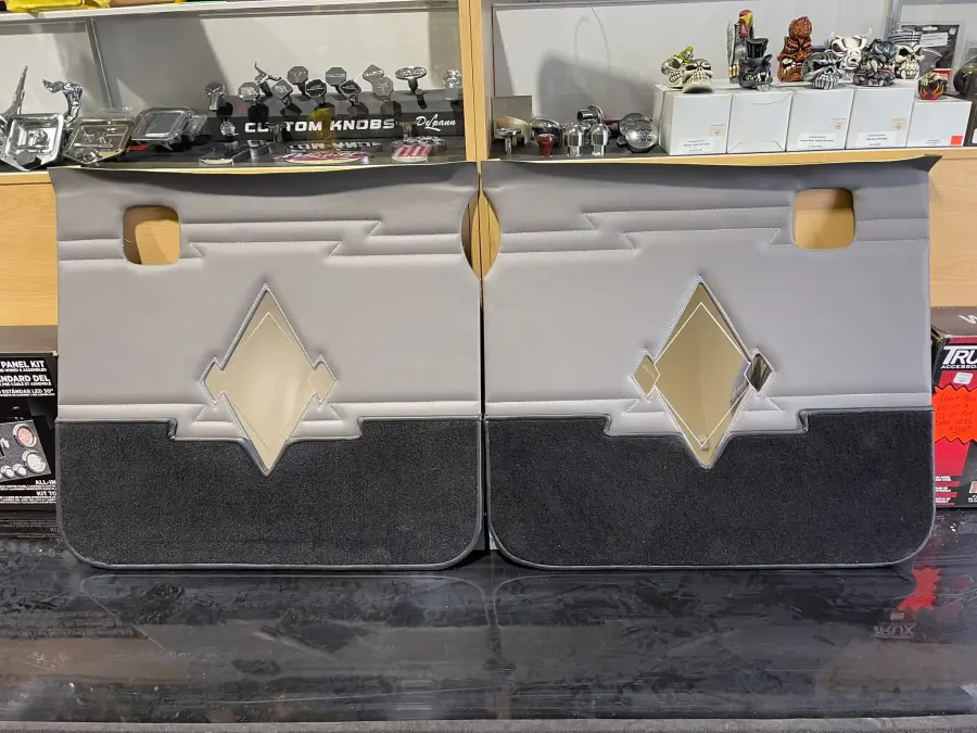 Peterbilt 359/379 Door Panels with Custom Stainless Steel Inserts – part number PTD-2234