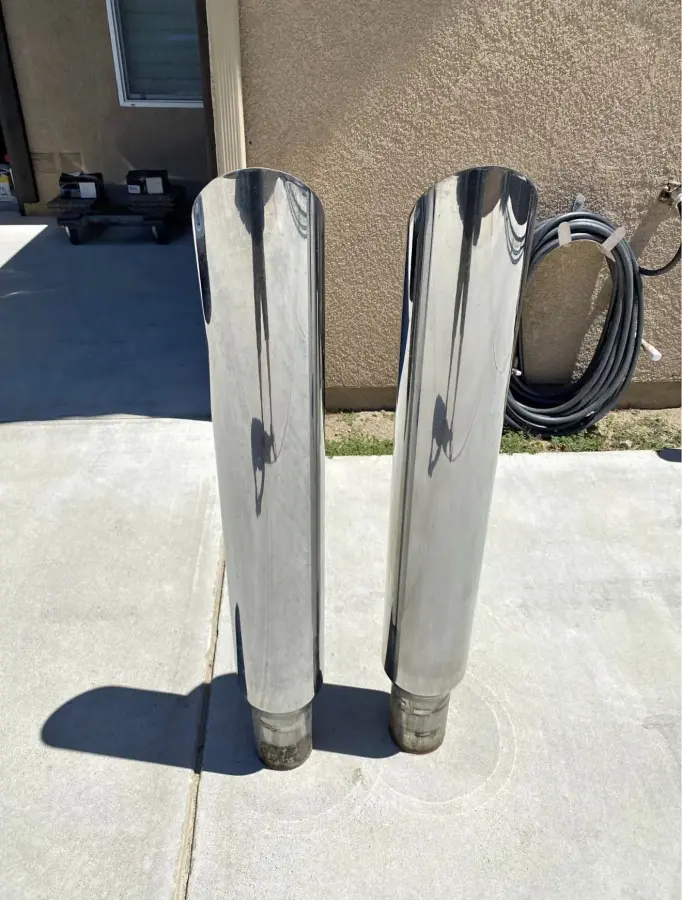 Used Peterbilt 7 in. Miter Exhaust Tips 48 in. Long – part number PTD-2252, photo 1 of 3