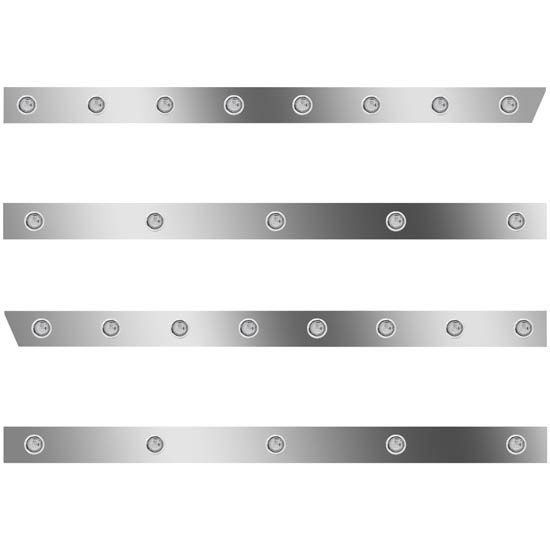3 in. Extended Cab Panels with 26 × ¾ in. Amber/Clear Lights for Peterbilt 389, 131 in. BBC with 36/44 in. Sleeper No Extenders – part number 01-091000040K02