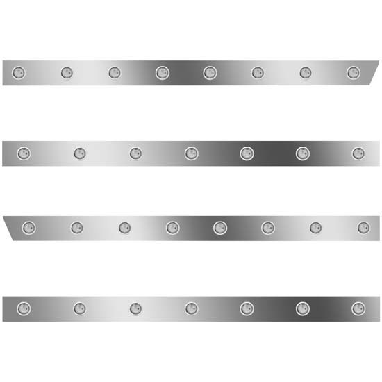 3 in. Extended Cab Panels with 30 × ¾ in. Amber/Clear Lights for Peterbilt 389, 131 in. BBC with 48/58 in. Sleeper No Extenders – part number 01-091000040K04