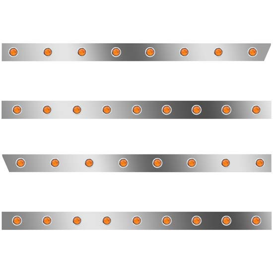 3 in. Extended Cab Panels with 34 × ¾ in. Amber/Amber Lights for Peterbilt 389, 131 in. BBC with 63/72 in. Sleeper No Extenders – part number 01-091000040K05