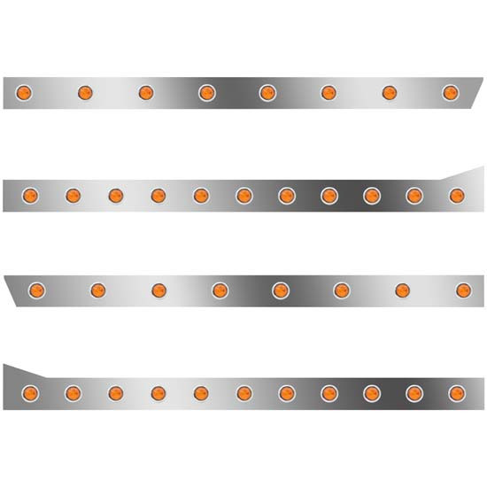 54 in. Cab Panels with 38 × ¾ in. Amber/Amber Lights & 3 in. End Caps for Peterbilt 389, 131 in. BBC with 70/78 in. Sleeper No Extenders – part number 01-091000040K07