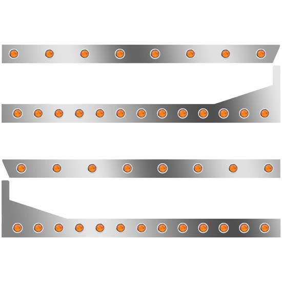 3 in. Extended Cab Panels with 42 × ¾ in. Amber/Amber Lights for Peterbilt 389, 131 in. BBC with 63/72 in. Sleeper, Extenders – part number 01-091000040K15