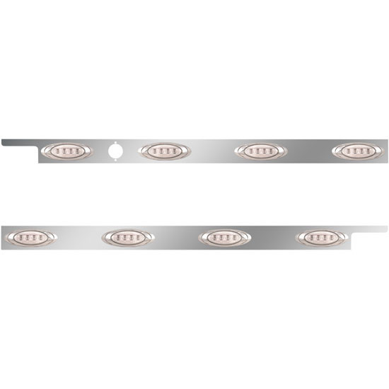 2.5 in. Stainless Steel Cab Panel with 4 P1 Amber/Clear LED Lights with 1 Hole for Block Heater for Peterbilt 567, 579 – Pair – 01-091200018 – part number 01-091200018