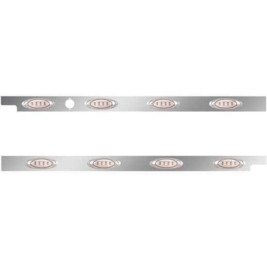 2.5 in. Stainless Steel Cab Panel with 4 P1 Amber/Clear LED Lights with 1 Hole for Block Heater for Peterbilt 567, 579 – Pair – 01-091200048 – part number 01-091200048