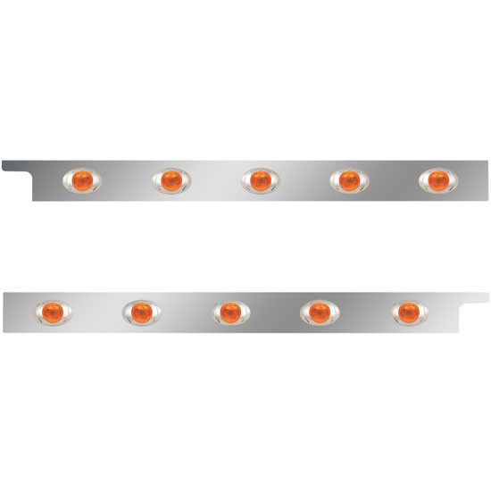 2.5 in. Stainless Steel Cab Panel with 5 P3 Amber/Amber Lights for Peterbilt 567, 579 – Pair – part number 01-091200106