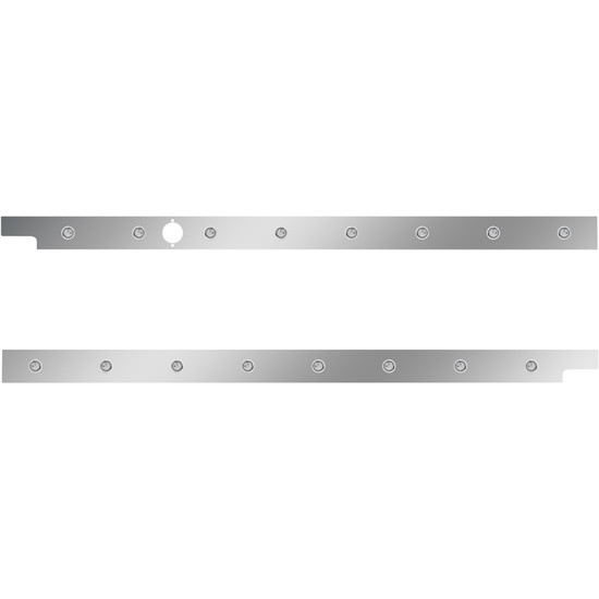 2.5 in. Stainless Steel Cab Panels with 8 × ¾ in. Amber/Clear Lights, 1 Heater Block Opening for Peterbilt 567, 579 – part number 01-091200123
