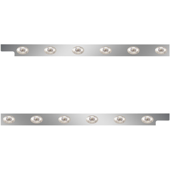 2.5 in. Stainless Steel Cab Panels with 12 Amber/Amber M3 LEDs for Peterbilt 567, 121 in. BBC SFA – part number 01-091200293