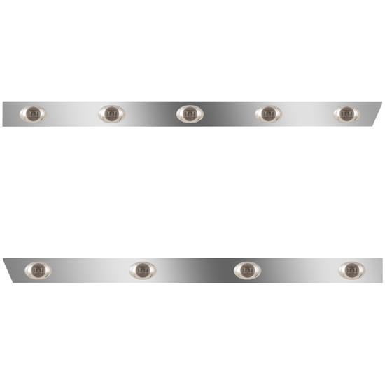 3 in. Stainless Steel Cab Panels with 9 Total P3 Amber LED Smoked Lens Lights for Peterbilt 388 – part number 01-091200321