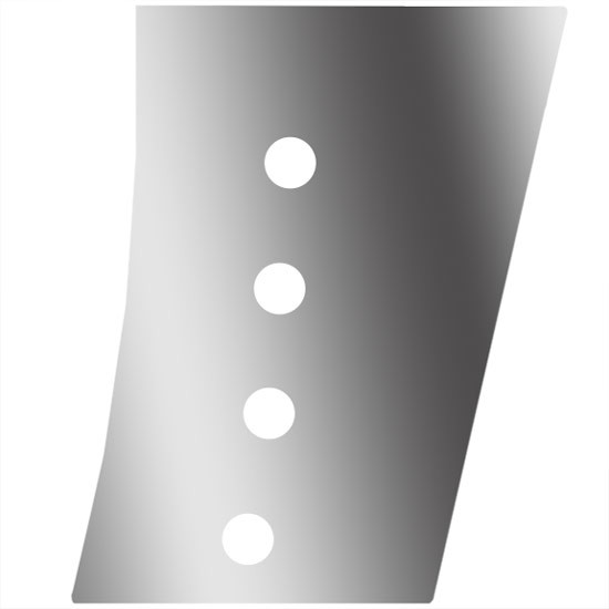 3 in. Stainless Steel Wide Cowl Panels with 8 – 2 in. Light Holes for Peterbilt 388, 123 in. BBC – part number 01-091200770