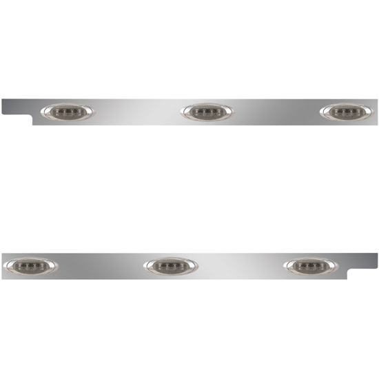 Stainless Steel Cab Panels with 6 P1 Amber/Smoked LEDs for Peterbilt 567 SFA – part number 01-091200987