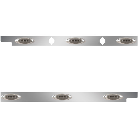 Stainless Steel Cab Panels with 6 P1 Amber/Smoked LEDs, Dual Block Heater Plug for Peterbilt 567 SFA – part number 01-091200991