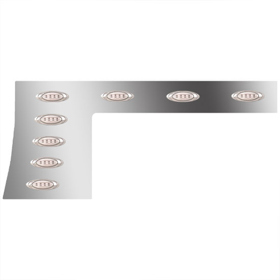 4 in. 1-Piece Contoured Cab/Cowl Panels with 16 P1 Amber/Clear LEDs for Peterbilt 389, 131 in. BBC – part number 01-091201057