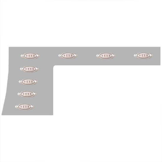 4 in. 1-Piece Contoured Cab/Cowl Panels with 16 P1 Amber/Clear LEDs, Paintable for Peterbilt 389, 131 in. BBC – part number 01-091201058