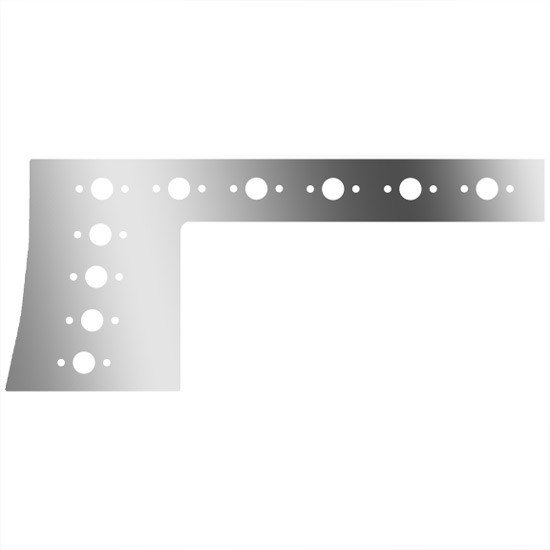 4 in. 1-Piece Contoured Cab/Cowl Panels with 20 P1 Light Holes for Peterbilt 389, 131 in. BBC – part number 01-091201067