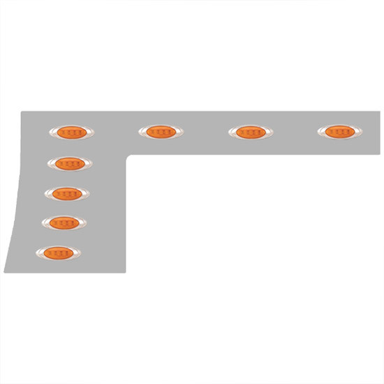 6.5 in. 1-Piece Contoured Cab/Cowl Panels with 16 P1 Amber/Amber LEDs, Paintable for Peterbilt 389, 131 in. BBC – part number 01-091201069