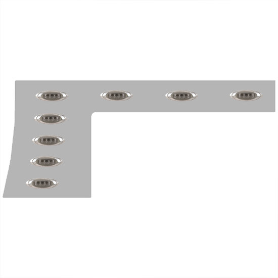 6.5 in. 1-Piece Contoured Cab/Cowl Panels with 16 P1 Amber/Smoked LEDs, Paintable for Peterbilt 389, 131 in. BBC – part number 01-091201073