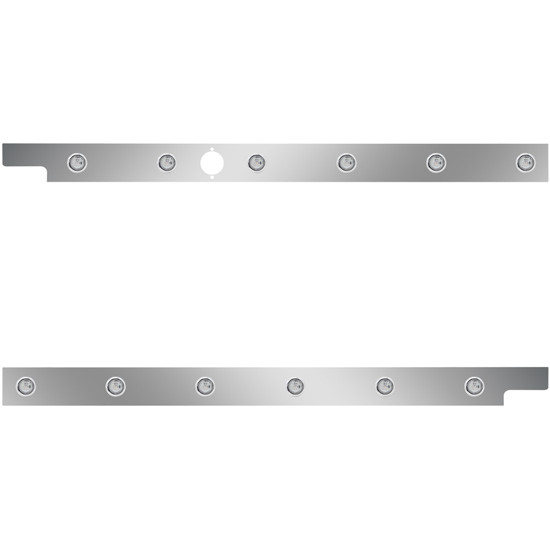 Stainless Steel Cab Panels with Block Heater Plug, 6 × ¾ in. Round Amber/Clear LEDs for Peterbilt 567 – part number 01-091201322