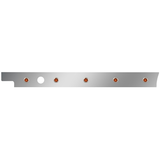 3 in. Stainless Steel Cab Panel with 10 × ¾ in. Amber LED Amber Lens Lights for Peterbilt 579 Short Hood – part number 01-0912118L001