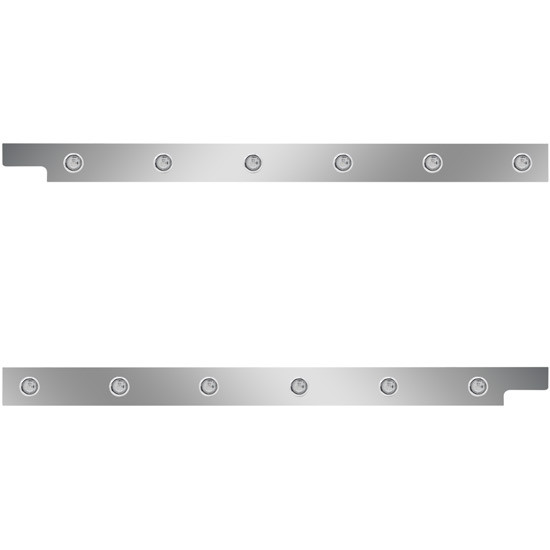 2.5 in. Stainless Steel Cab Panels with 12 Amber/Clear ¾ in. LEDs for Peterbilt 567, 115 in. BBC SFA – part number 01-09123327