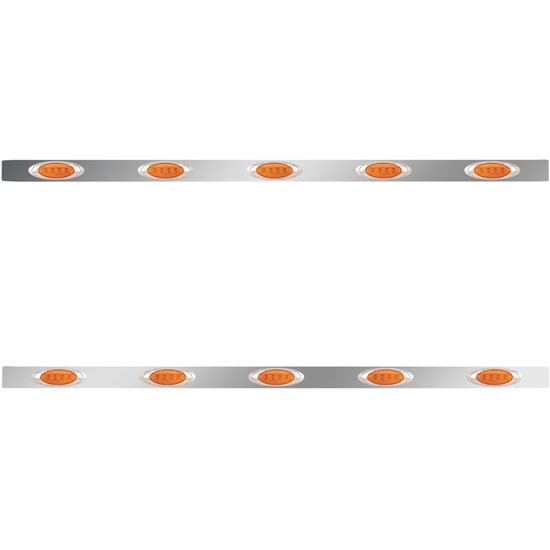 2.5 × 72 in. Sleeper Panel with 5 P1 Amber/Amber LED Lights for Peterbilt 567, 579 – Pair – part number 01-101200011