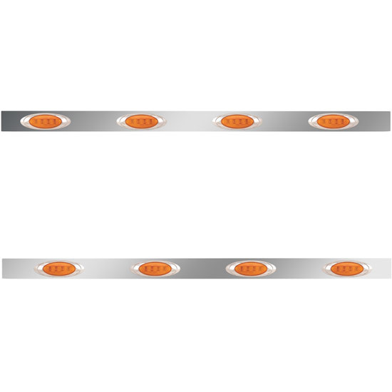 2.5 × 58 in. Sleeper Panel with 4 P1 Amber/Amber LED Lights for Peterbilt 567, 579 without Extenders – Pair – part number 01-101200021
